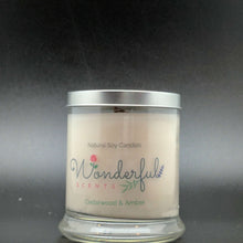 Load image into Gallery viewer, 12.5 oz Cedarwood and Amber Soy Wax Status Jar Tin Lid