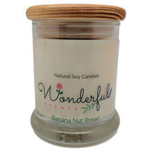 Load image into Gallery viewer, 12oz Scented Status Jar Candle Banana Nut Bread Wood Wick With Wood Lid