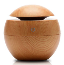 Load image into Gallery viewer, Light Wood Grained130 ml Ultrasonic Cool Mist Essential Oil Diffuser with LED
