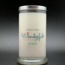 Load image into Gallery viewer, 21 oz Eucalyptus Soy Wax Cotton Wick Status Jar Candle