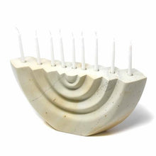 Load image into Gallery viewer, Hand Carved White Soapstone Menorah Candelabra Beauty And For Home Decorations