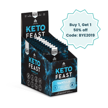Load image into Gallery viewer, Keto FEAST™ Vanilla - Single Serving 12 Count Clean And Free Of Gluten, Dairy, Soy, And Grains, As Well As Filler Ingredients, Artificial Flavors, And Preservatives