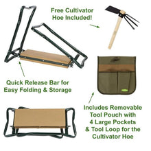 Load image into Gallery viewer, Garden Kneeler Seat With Cultivator Hoe Protects Your Knees, Clothes From Dirt & Grass Stains For Garden Lovers