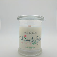 Load image into Gallery viewer, 8 oz Eucalyptus Soy Wax Candle with Wood Wick Status Jar