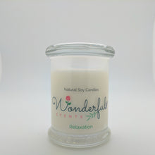 Load image into Gallery viewer, 8 oz Relaxation Soy Wax Candle with Wood Wick Status Jar