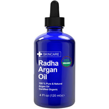 Load image into Gallery viewer, 100% Pure USDA Organic Radha Argan Oil Pressed Moisturizing Anti-Aging Treatment for Face Skin Hair Men & Women
