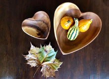 Load image into Gallery viewer, 2 Acacia Wood Heart Bowl Set, 6" & 10" Bowls - Fair Trade & Sustainably Harvested - Give Back Goods