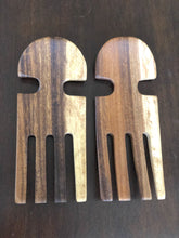 Load image into Gallery viewer, Acacia Wood 10" Calabash Salad Bowl Set with Acacia Salad Hand Servers- Fair Trade and Sustainably Harvested - Give Back Goods