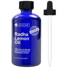 Load image into Gallery viewer, 100% Pure Radha Lemon Oil Pure Pressed Moisturizing Anti-Aging Treatment for Face Skin Hair Men & Women