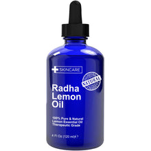 Load image into Gallery viewer, 100% Pure Radha Lemon Oil Pure Pressed Moisturizing Anti-Aging Treatment for Face Skin Hair Men & Women
