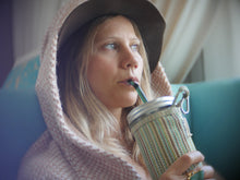 Load image into Gallery viewer, 24oz Venti Mason / Straw Combo Glass - 10" CLASSIC GLASS STRAW - Give Back Goods