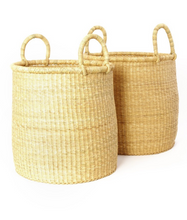 Load image into Gallery viewer, Set of 2 Tall Handwoven Storage Baskets, Elephant Grass Beauty And For Home Decorations