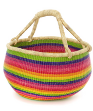 Load image into Gallery viewer, Handwoven Rainbow Bolga Basket Elephant Grass Eco-Friendly Decoration For Home Lovers