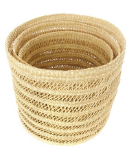 Load image into Gallery viewer, 3 Lace Basket Bins, Handwoven- Elephant Grass Beauty And For Home Decorations