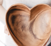 Load image into Gallery viewer, Acacia Wood Heart Bowl - 10" - Fair Trade, Sustainably Harvested- Creates Jobs, Sustains Communities - Give Back Goods