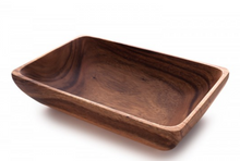 Load image into Gallery viewer, Acacia Wood Rectangle Salad Bowl Set with Salad Servers, Fair Trade & Sustainably Harvested - Give Back Goods