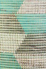 Load image into Gallery viewer, Prayer Mat Hamper Storage Basket, Fair Trade, Eco Friendly, Aqua, Silver and White - Give Back Goods