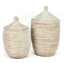 Load image into Gallery viewer, Prayer Mat Hamper/ Basket, White, Fair Trade, Educates Artisans- Eco-Friendly - Give Back Goods