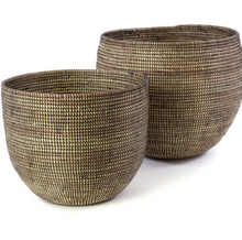 Load image into Gallery viewer, Set of Two Handwoven Cattail Nesting Baskets (White or Brown), Fair Trade - Give Back Goods