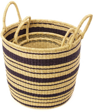 Load image into Gallery viewer, 3 Handwoven Striped Elephant Grass Nesting Baskets, Fair Trade, Eco-Friendly - Give Back Goods