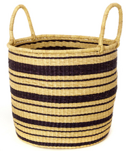 Load image into Gallery viewer, 3 Handwoven Striped Elephant Grass Nesting Baskets, Fair Trade, Eco-Friendly - Give Back Goods