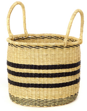 Load image into Gallery viewer, 3 Handwoven Striped Elephant Grass Nesting Baskets, Fair Trade, Eco-Friendly - Give Back Goods
