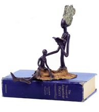 Load image into Gallery viewer, Burkina Mothers Gift Bronze Sculpture, Fair Trade, Educates Artisans, Eco-Friendly - Give Back Goods