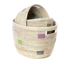 Load image into Gallery viewer, Set of Three Handwoven Colorful Pixel Nesting Baskets, Fair Trade - Give Back Goods