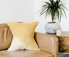 Load image into Gallery viewer, 18" Hand Spun & Woven Shibori Tumeric Silk Pillow, Eco-Friendly, Fair Trade - Give Back Goods