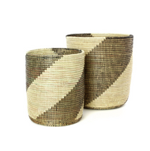 Load image into Gallery viewer, Set of 2 Handwoven Cattail Nesting Swirl Storage Baskets, Fair Trade - Give Back Goods