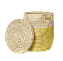 Load image into Gallery viewer, Yellow Hamper Laundry Storage Basket, Fair Trade, Eco-Friendly - Give Back Goods