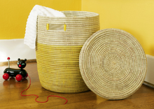 Load image into Gallery viewer, Yellow Hamper Laundry Storage Basket, Fair Trade, Eco-Friendly - Give Back Goods