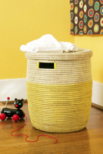 Load image into Gallery viewer, Yellow Hamper Laundry Storage Basket, Fair Trade, Eco-Friendly - Give Back Goods