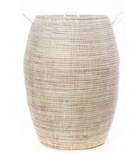 Load image into Gallery viewer, Tall White Bongo Hamper Laundry Storage Basket- Fair Trade-Eco-Friendly- Handmade - Give Back Goods