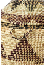 Load image into Gallery viewer, Handcrafted Large Black & Cream Dune Laundry Hamper Decorative Storage Basket - Fair Trade, Eco-Friendly - Give Back Goods