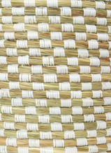 Load image into Gallery viewer, White Checkerboard laundry Hamper Basket - Fair Trade, Eco-Friendly - Give Back Goods