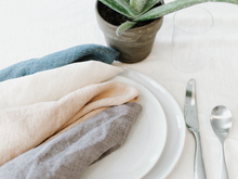 Load image into Gallery viewer, Set of 4- Hand Woven Stone Washed Linen Dinner Napkins- Eco-Friendly, Fair Trade - Give Back Goods