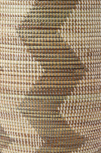 Load image into Gallery viewer, Extra Large Handwoven Silver & White Zig Zag Hamper Storage Basket, Fair Trade - Give Back Goods
