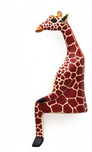 Load image into Gallery viewer, Hand Carved Sitting Giraffe, Zebra & Elephant Set, 10% helps animal conservation in Africa! - Give Back Goods