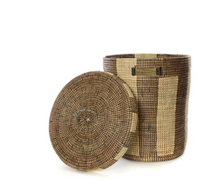 Load image into Gallery viewer, Striped Hamper/Laundry Basket, Fair Trade, Eco Friendly - Give Back Goods