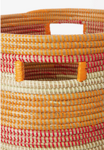 Load image into Gallery viewer, Handwoven, Orange, Red & Cream Hamper Laundry Storage Basket, Fair Trade - Give Back Goods