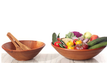 Load image into Gallery viewer, Hand Carved Mahogany Wood Salad & Chip Bowls, Fair Trade - Give Back Goods