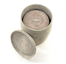 Load image into Gallery viewer, White Hand Woven Hamper Laundry Basket Set Eco Friendly Decoration For Home Lovers