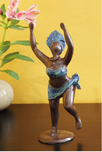 Load image into Gallery viewer, Dancing African Woman Bronze Sculpture Educates Artisans- Eco-Friendly Beauty And For Home Decorations
