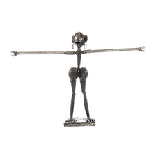 Load image into Gallery viewer, Metal Jewelry Stand African Woman Jewelry Display Holder Made From Recycled Metal Beauty