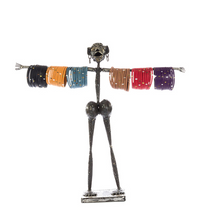 Load image into Gallery viewer, Metal Jewelry Stand African Woman Jewelry Display Holder Made From Recycled Metal Beauty