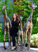 Load image into Gallery viewer, Large Recycled Metal Outdoor Giraffe Sculptures From Kenya Home Decoration