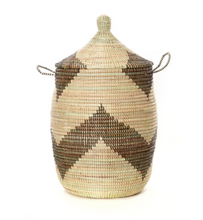 Load image into Gallery viewer, Set Of Three Handwoven Black & Beige Hamper Baskets Decoration For Home Lovers