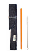 Load image into Gallery viewer, Single Classic Straw and Brush Set with a Sleeve (lots of colors) - Give Back Goods