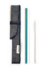 Load image into Gallery viewer, Single Classic Straw and Brush Set with a Sleeve (lots of colors) - Give Back Goods